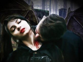 vampiro mordiendo a una mujer